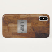 Hout en metaal Monogram Aangepast personaliseren Case-Mate iPhone Case (Achterkant (horizontaal))
