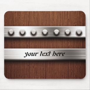 Hout en metaal muismat