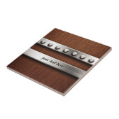 Hout en metaal tegeltje (Zijkant)