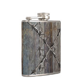 Hout en prikkeldraad cowboy heupfles (Rechts)