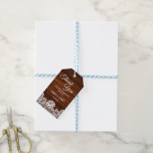 Hout en ras Rustic Wedding Dank je Label Cadeaulabel (Met Touw)