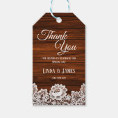 Hout en ras Rustic Wedding Dank je Label Cadeaulabel (Voorkant)