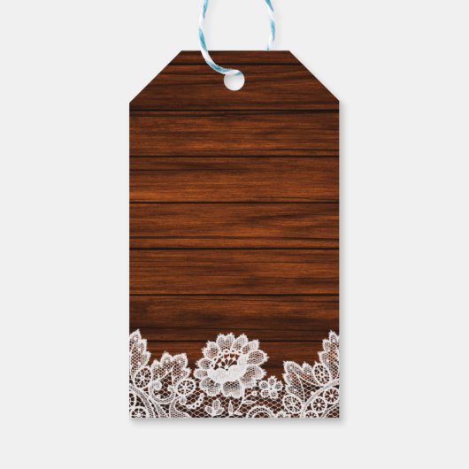Hout en ras Rustic Wedding Dank je Label Cadeaulabel (Achterkant)