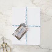 Hout en Snowflakes Gift Label Cadeaulabel (Met Touw)