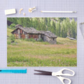 Hout en steenkool gesmokkeld in een grasveld tissuepapier (Craft)