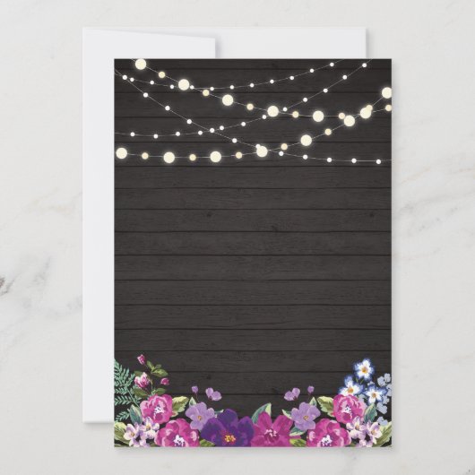 Hout- en strijklampjes Gold Surprise Birthday Part Kaart (Achterkant)