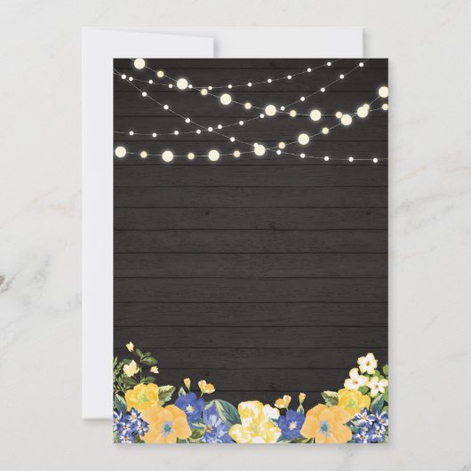 Hout- en strijklampjes Gold Surprise Birthday Part Kaart (Achterkant)