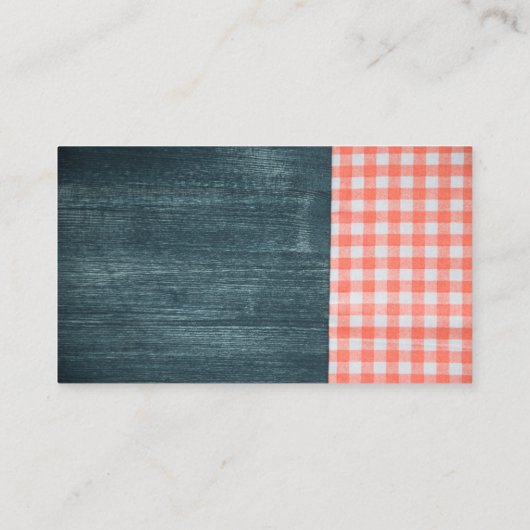 Hout en tafelkledij visitekaartje (Achterkant)