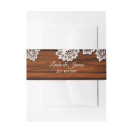 Hout en tong Rustic Wedding Band Uitnodigingen Wikkel