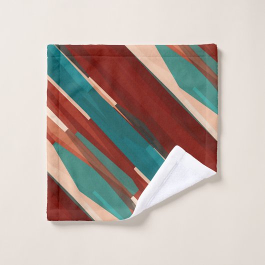 Hout en turkoois bad handdoek (Wasdoekje)