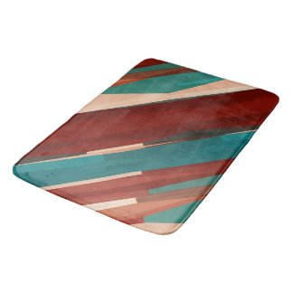 Hout en turkoois badmat