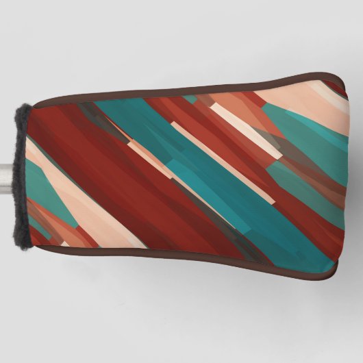 Hout en turkoois golfheadcover (Voorkant)