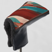 Hout en turkoois golfheadcover (3/4 voorkant)
