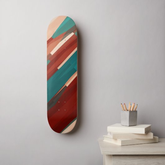 Hout en turkoois persoonlijk skateboard (Muurkunst)