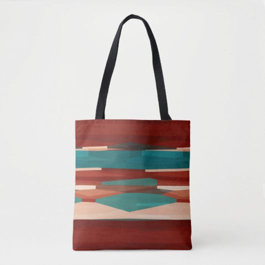 Hout en turkoois tote bag (Voorkant)