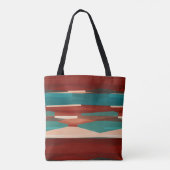 Hout en turkoois tote bag (Achterkant)