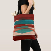 Hout en turkoois tote bag (Dichtbij)