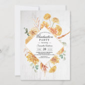 hout en Waterverf Gele bloemen Lijst Inv Kaart (Voorkant)