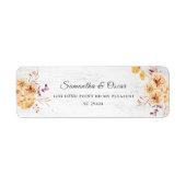  hout en Waterverf gele bloemen Lijst Lab Etiket (Voorkant)