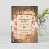 hout en Waterverf kleurrijke deegbloemen Kaart (Staand voorkant)