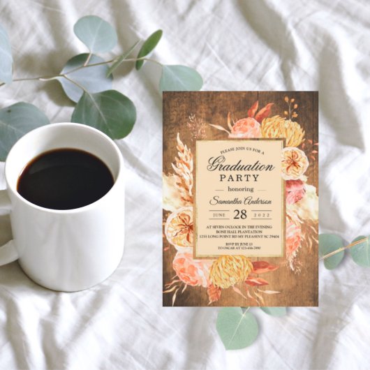 hout en Waterverf kleurrijke deegbloemen Kaart