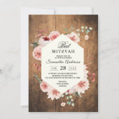  hout en Waterverf Pastel Flowers Invitatie Kaart (Voorkant)