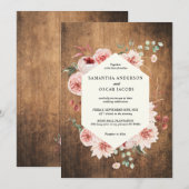  hout en Waterverf Pastel Flowers Weddenschap I Kaart (Voorkant / Achterkant)