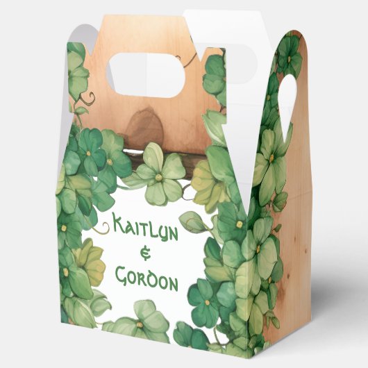 Hout en wijnstok rustieke St Patricks Day Ierse br Bedankdoosjes (Geopend)