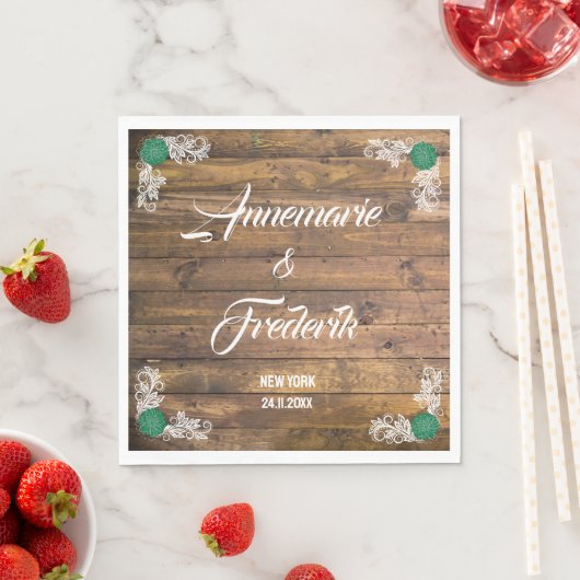 Hout en Wilde Bloem Bruiloft Servet (Insitu)