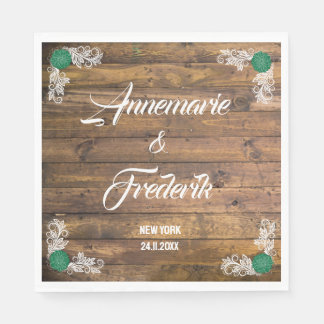Hout en Wilde Bloem Bruiloft Servet