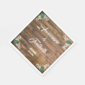 Hout en Wilde Bloem Bruiloft Servet (Hoek)