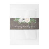 Hout en witte bloemen rustiek uitnodigingen wikkel (Voorkant Voorbeeld)
