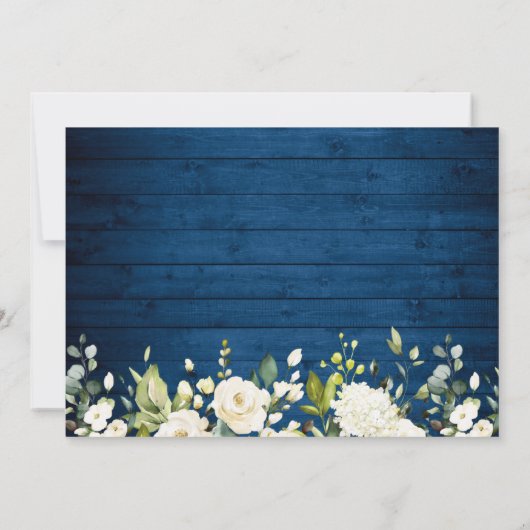 Hout en witte rozen Lantern Bridesmaids Brunch Kaart (Achterkant)