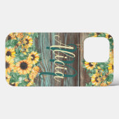 Hout en Zonnebloem Naam Case-Mate iPhone Case (Achterkant (horizontaal))