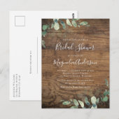 Hout Eucalyptus Bridal Showuitnodiging Briefkaart (Voorkant / Achterkant)