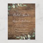 Hout Eucalyptus Bridal Showuitnodiging Briefkaart (Voorkant)