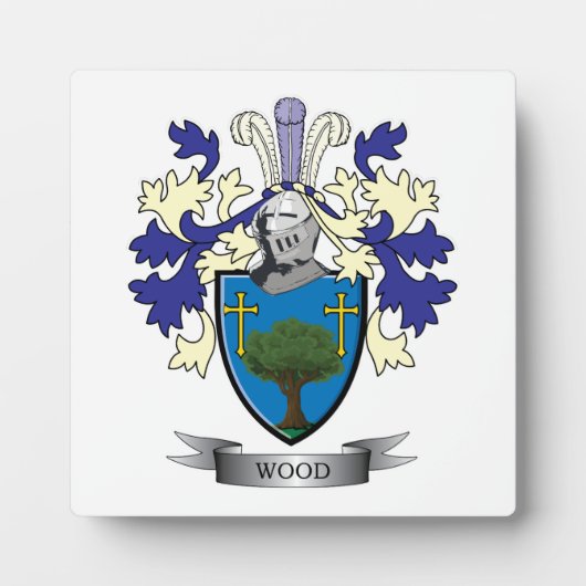 Hout Familie Crest Coat of Arms Fotoplaat (Voorkant)