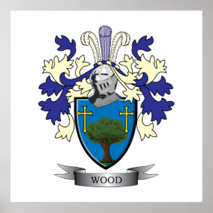Hout Familie Crest Coat of Arms Poster