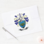 Hout Familie Crest Coat of Arms Vierkante Sticker (Envelop)