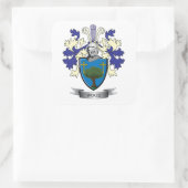 Hout Familie Crest Coat of Arms Vierkante Sticker (Tas)
