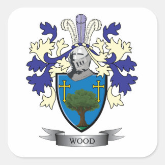Hout Familie Crest Coat of Arms Vierkante Sticker