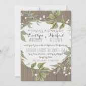 Hout Fence Laurel Leaf Foliage w Flowers Wreater Kaart (Voorkant)