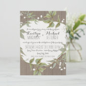 Hout Fence Laurel Leaf Foliage w Flowers Wreater Kaart (Staand voorkant)