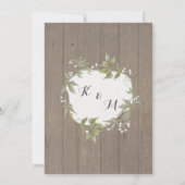 Hout Fence Laurel Leaf Foliage w Flowers Wreater Kaart (Achterkant)