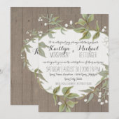 Hout Fence Laurel Leaf Foliage w Flowers Wreater Kaart (Voorkant / Achterkant)