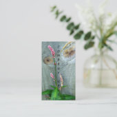 Hout Fence Pink Wilde Bloem Visitekaartje (Staand voorkant)