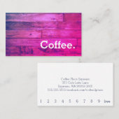 Hout Floor Simple Loyalty Coffee Punch Card Miami (Voorkant / Achterkant)