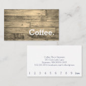 Hout Floor Simple Loyalty Coffee PunchCard Sepia (Voorkant / Achterkant)