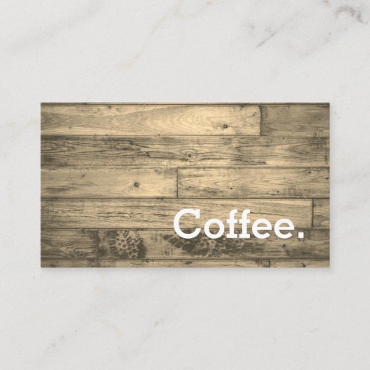 Hout Floor Simple Loyalty Coffee PunchCard Sepia (Voorkant)