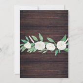 Hout Floral Baptism Green Christening Flower White Kaart (Achterkant)